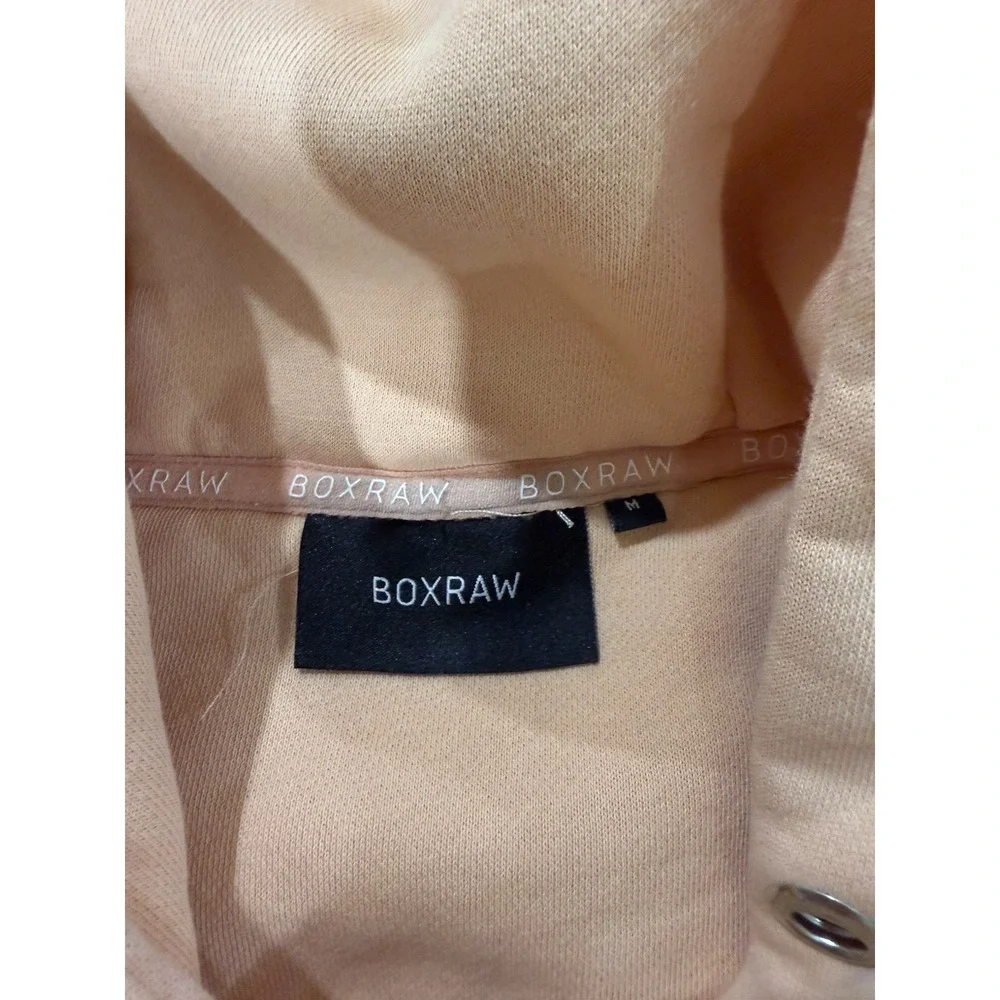 BOXRAW Women's Size Medium Peach Hoodie Sweatshirt Heavyweight Peach EUC